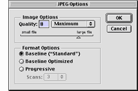 Photoshop JPEG options